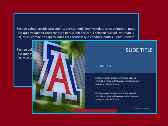 Example of a UArizona color backgrounds for professional presentations